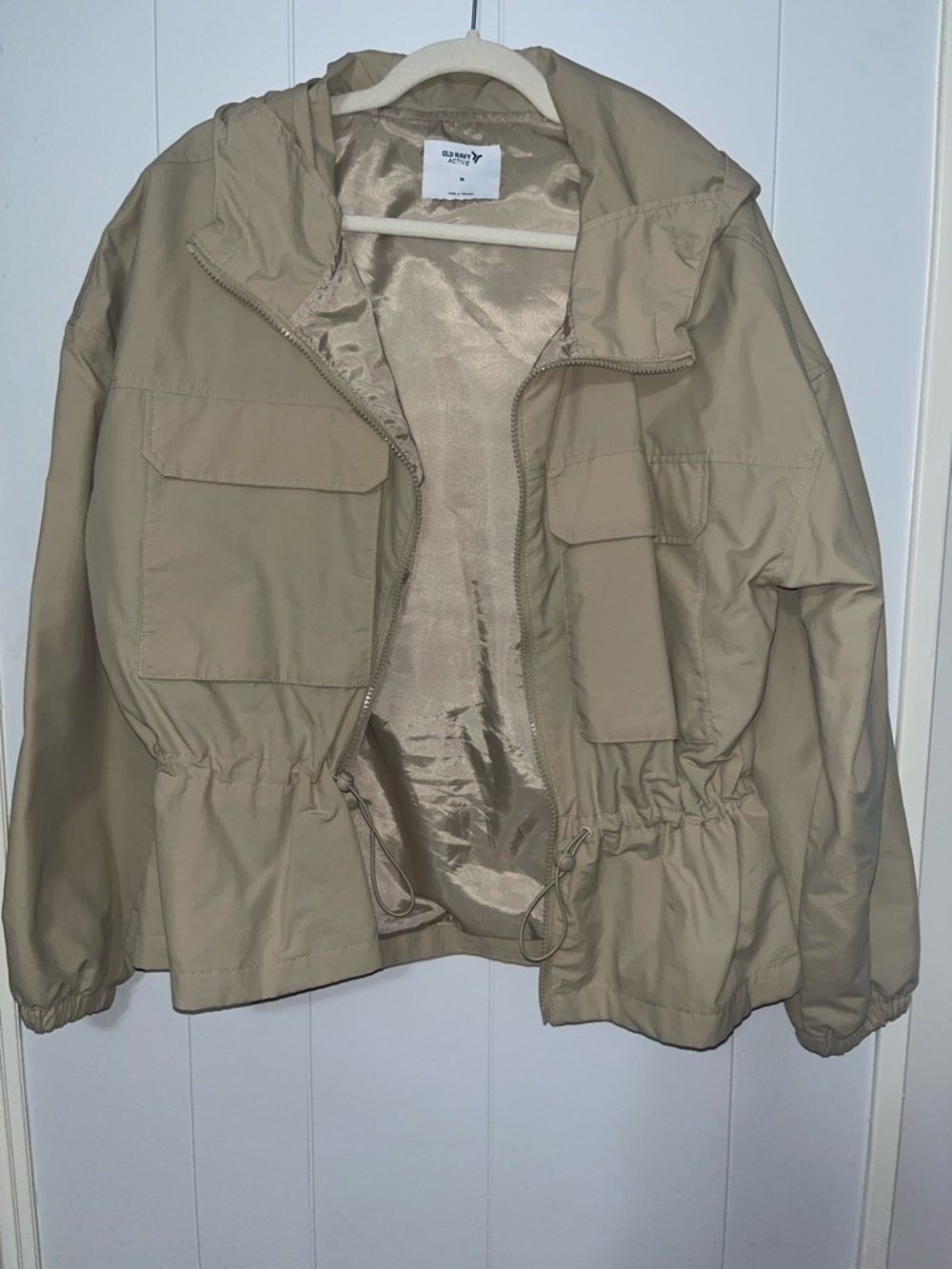 Old Navy Beige Hooded Utility Jacket